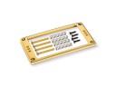 Schaller Pickup Frame Triple Holes Gold Curved Flat 17020512 Schaller Pickup Frame Triple Holes Gold Curved Flat 17020512