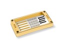 Schaller Pickup Frame Triple Holes Gold Curved High 17020514 Schaller Pickup Frame Triple Holes Gold Curved High 17020514