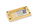 Schaller Pickup Frame Triple Holes Gold Straight High 17020513 Schaller Pickup Frame Triple Holes Gold Straight High 17020513