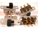 Switchcraft Slide Switch DPDT Momentary Gold Plate