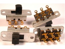 Switchcraft Slide Switch DPDT Momentary Gold Plate